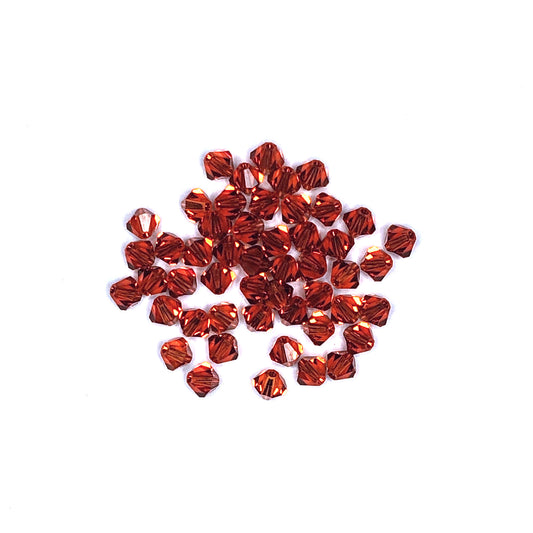 Swarovski 5301 indické červené křišťálové bikonové korálky, 4 mm, 24 nebo 50 korálků