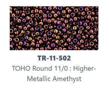 TOHO TR-11-502  11/0 Higher Metallic Amethyst Seed Beads - 5 or 10 gm