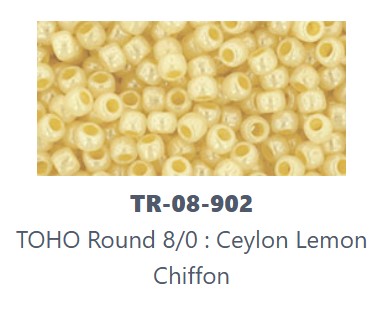 TOHO TR-08-902   8/0 Lemon Chiffon Ceylon Seed Beads - 5 or 10 Grams