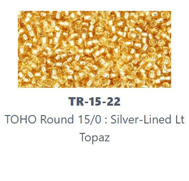 TOHO TR-15-22  15/0  Silver Lined Transparent Gold  Seed Beads - 3 gm