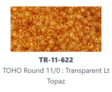 TOHO TR-11-622  11/0 Transparent Light Topaz Seed Beads - 5 gm