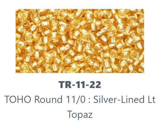 TOHO TR-11-22  11/0 Silver Lined Light Topaz Seed Beads, 5 gm