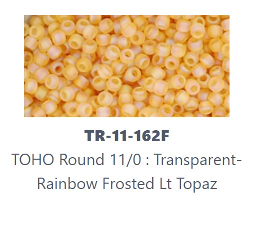 TOHO TR-11-162F  11/0 Transparent Rainbow Frosted Light Topaz Seed Beads - 5 gm