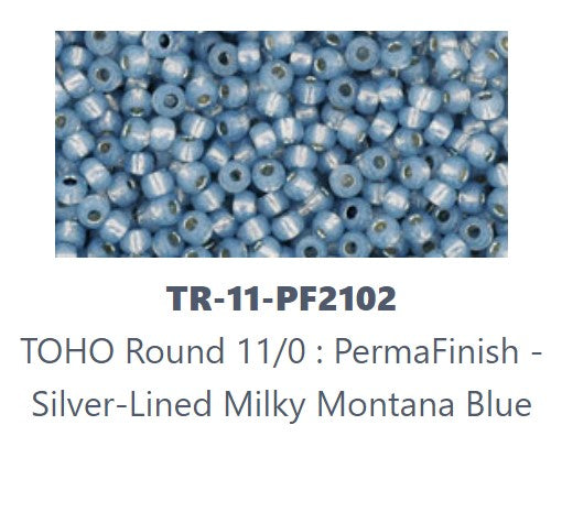 TOHO TR-11-2102   11/0  Silver Lined Milky Montana Blue Seed Beads - 5 or 10 gm