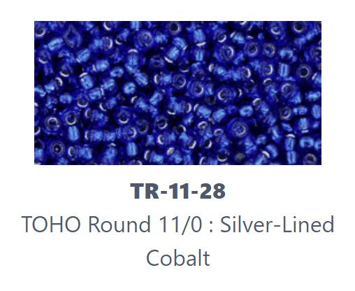 TOHO TR-11-28  11/0 Silver Lined Cobalt Blue Seed Beads - 5 gm