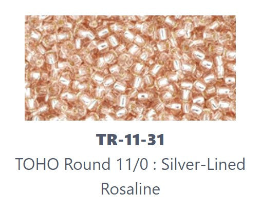 TOHO TR-11-31   11/0 Silver Lined Transparent Pink Rosaline Seed Beads - 5 or 10 gm