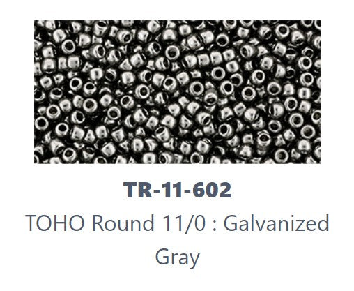 TOHO TR-11-602  11/0 Galvanized Gray Seed Beads - 5 gm