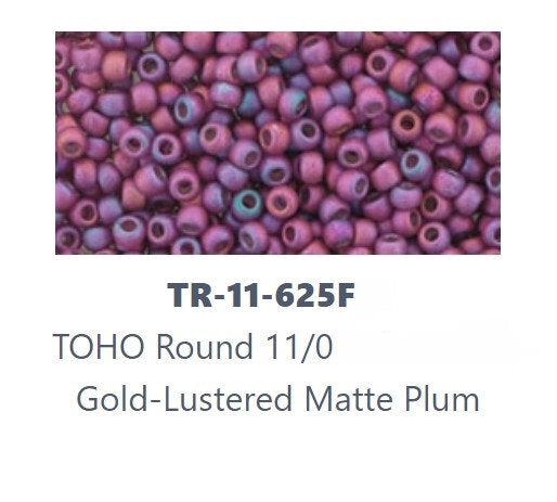 TOHO TR-11-625F  11/0 Gold Luster Matte Plum Seed Beads - 5 or 10 gm