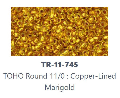 TOHO TR-11-745  11/0 Copper Lined Marigold Seed Beads, 5 gm