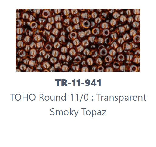 TOHO TR-11-941  11/0 Transparent Smoky Topaz Seed Beads - 5 gm