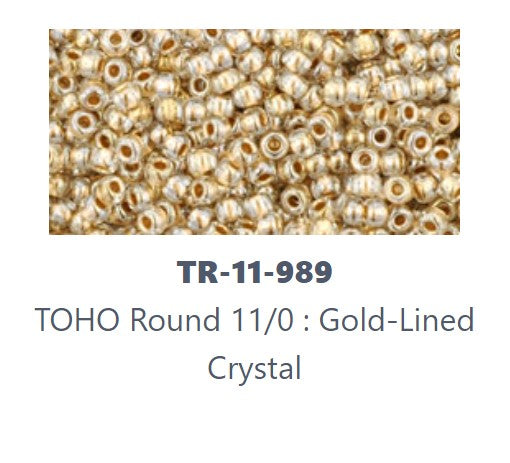 TOHO TR-11-989  11/0 Gold Lined Crystal Seed Beads - 5 or 10 gm