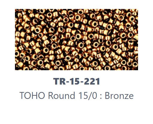 TOHO TR-15-221   15/0  Bronze Seed Beads - 3 gm