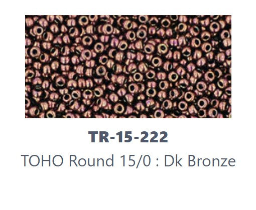 TOHO TR-15-222   15/0  Dark Bronze Seed Beads - 5 gm