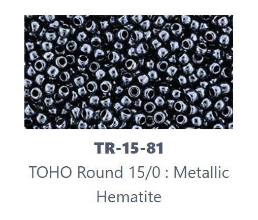 TOHO TR-15-81   15/0  Metallic Hematite Seed Beads - 3 gm