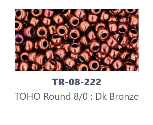 TOHO TR-08-222  8/0 Dark Bronze Seed Beads - 5 or 10 gm