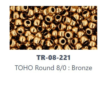 TOHO TR-08-221  8/0 Bronze Seed Beads - 5 or 10 gm