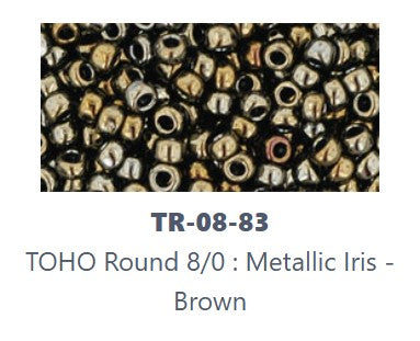 TOHO TR-08-83  8/0 Metallic Iris Brown Seed Beads - 5 or 10 gm