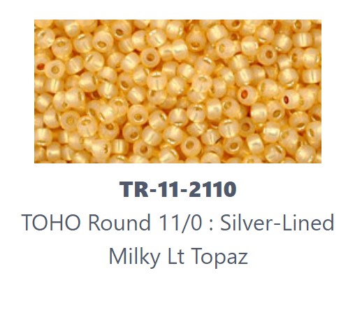 TOHO TR-11-2110  11/0 Silver Lined Milky Light Topaz Seed Beads - 5 or 10 gm