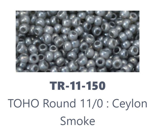 TOHO TR-11-150  11/0 Ceylon Smoke Seed Beads, 5 gm