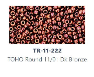 TOHO TR-11-222 Perles de rocaille métalliques en bronze cuivré 11/0, 5 g