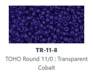 TOHO TR-11-8 - Perles de rocaille bleu cobalt transparentes 11/0, 5 g