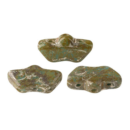 Delos® par Puca® 63020-65400  Opaque Aqua New Picasso 6 x 11 mm Czech Glass Beads - 10 Grams