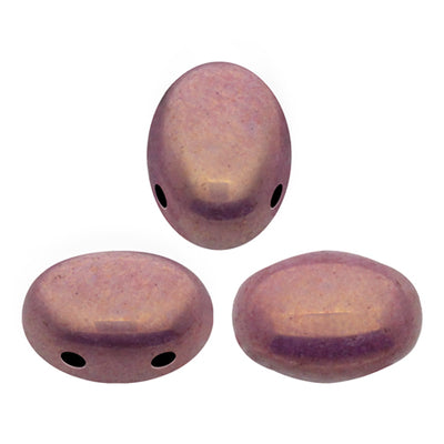 Samos® Par Puca® 5 x 7 mm  03000-14496 Opaque Mix Violet/Gold Ceramic Look 2-Hole Czech Beads  - 25 Beads
