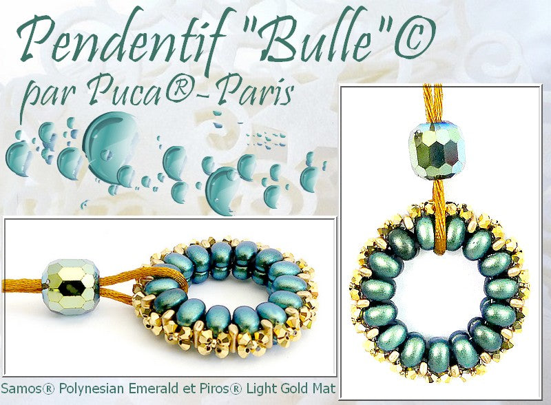 "Bulle"© Pendant par Puca® Free Beading Pattern