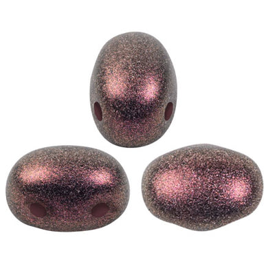 Samos® Par Puca® 5 x 7 mm 23980-29064 Perles de verre tchèques polynésiennes bordeaux à 2 trous - 25 perles