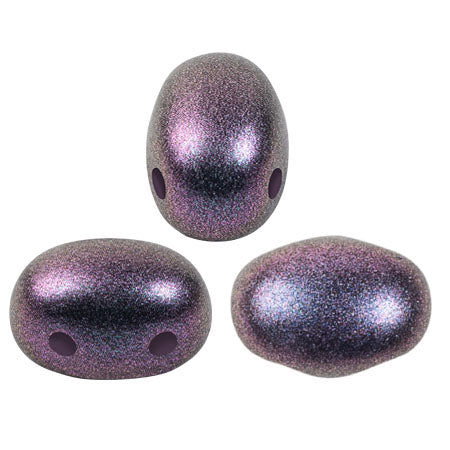 Samos® Par Puca® 5 x 7 mm  23980-29024  Polynesian Lilac  2-Hole Czech Glass Beads  - 25 Beads