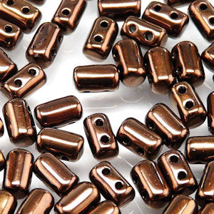 Matubo Rulla 3 x 5 mm 23980-14415 Jet Bronze Luster Beads - 5 or 10 gm