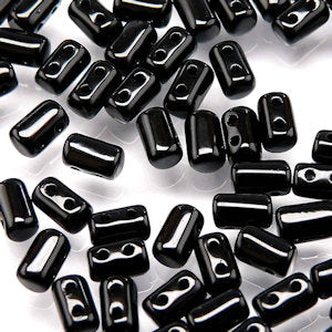 Matubo Rulla 3 x 5 mm 23980 Opaque Jet Black Beads - 5 or 10 gm