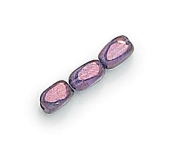 Czech 20320-15726 Lumi Amethyst Glass Rice Beads, 6 x 4 mm - 50 Beads