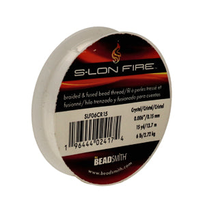 The Beadsmith S-Lon Fire 6 lb. Crystal Microfused Braided Bead Thread - 15 Yards