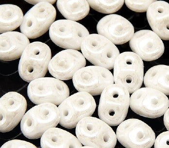 Matubo Superduo 2.5 x 5 mm 00030-14400  White Luster Glass Beads - 5 or 10 gm