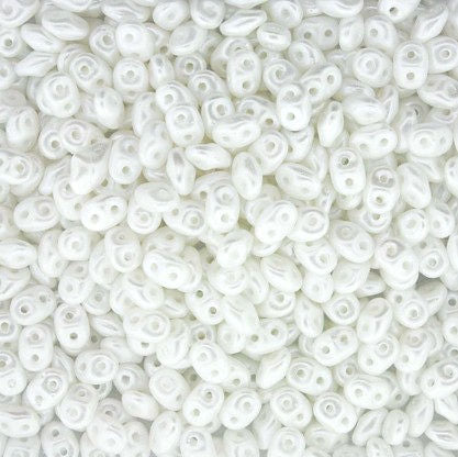 Matubo Superduo 2.5 x 5 mm 25001  Pastel White Glass Beads - 5 or 10 gm