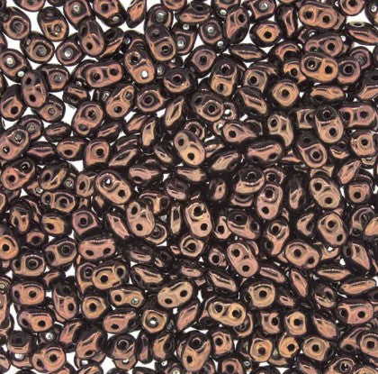 Matubo Miniduo  23980-14415  Jet Bronze Beads - 5 or 10 gm