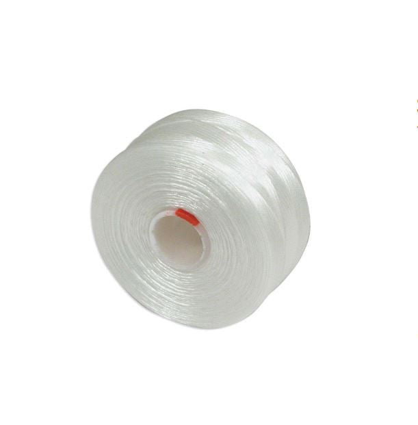 S-Lon D Tex 45 White 0.11 mm Bead Thread Bobbin - 75 to 78 Yards