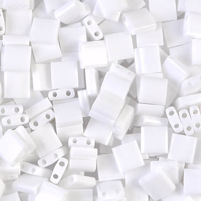 Miyuki Tila TL-402 5 mm Opaque White Beads - 5 or 10 gm