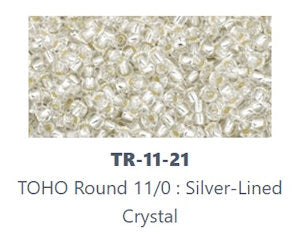 TOHO TR-11-21  11/0 Silver Lined Crystal Seed Beads, 5 or 10 gm