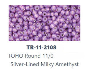 TOHO TR-11-2108  11/0 Silver Lined Milky Amethyst Seed Beads, 5 or 10 gm