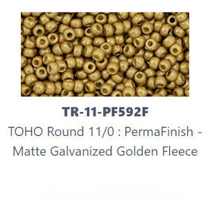 TOHO TR-11-PF592  11/0 Permafinish Matte Galvanized Golden Fleece Seed Beads - 5 gm