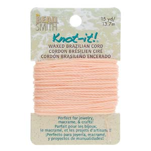 Knot-It Light Pink Waxed Brazilian Cord - 15 Yards