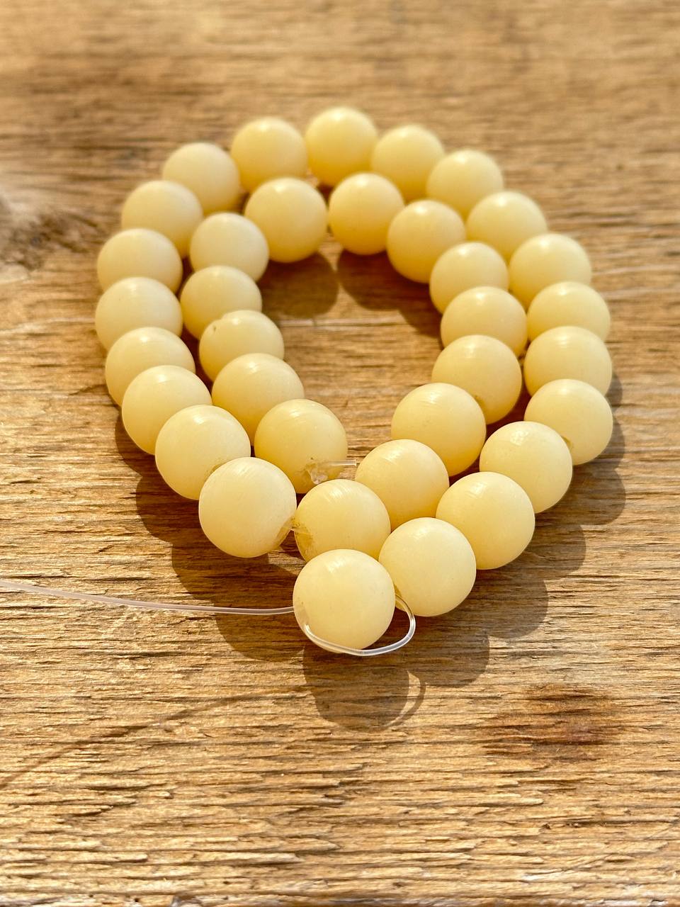 yellow matte finish calcite beads