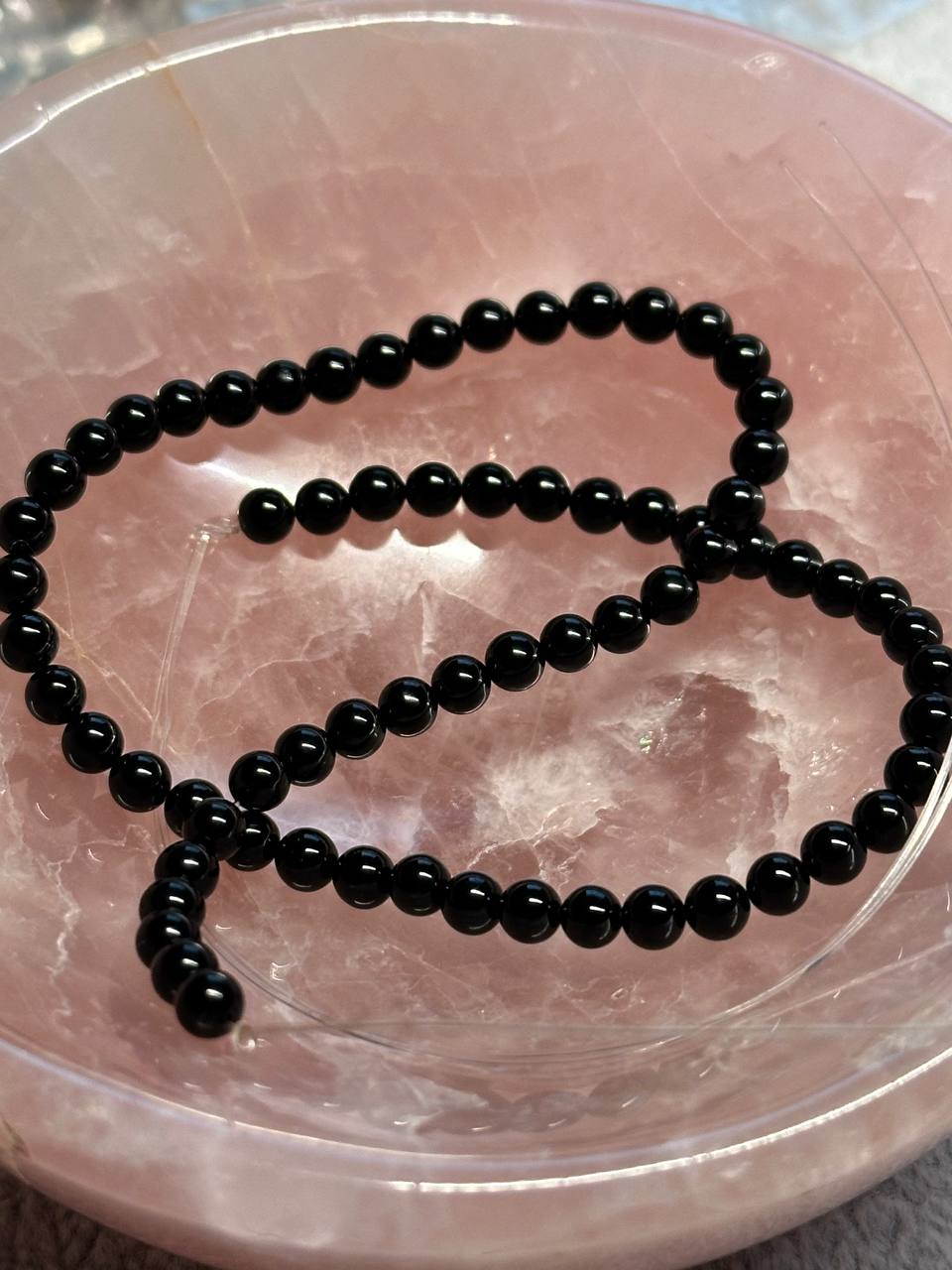 Black Agate Semi-Precious Stone Round Beads, 4mm – 15.5 inch Strand