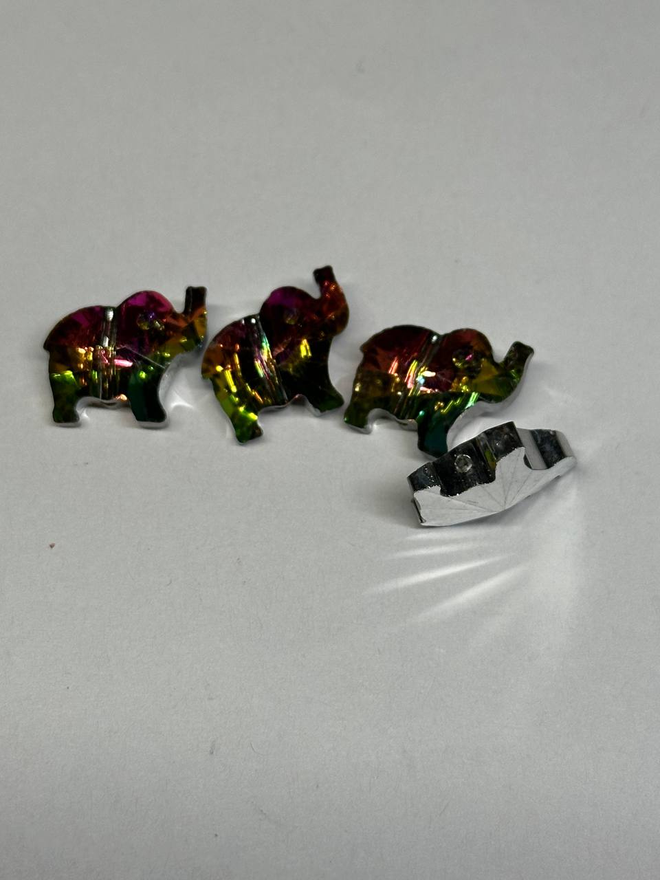 Colorful elephants on a white background