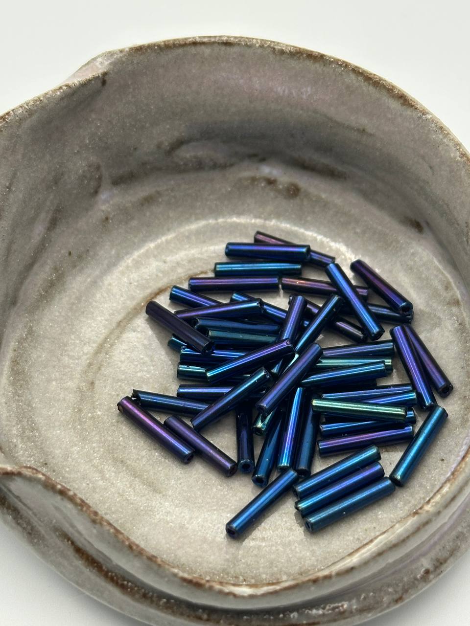 Metallic Iris purple bugle beads
