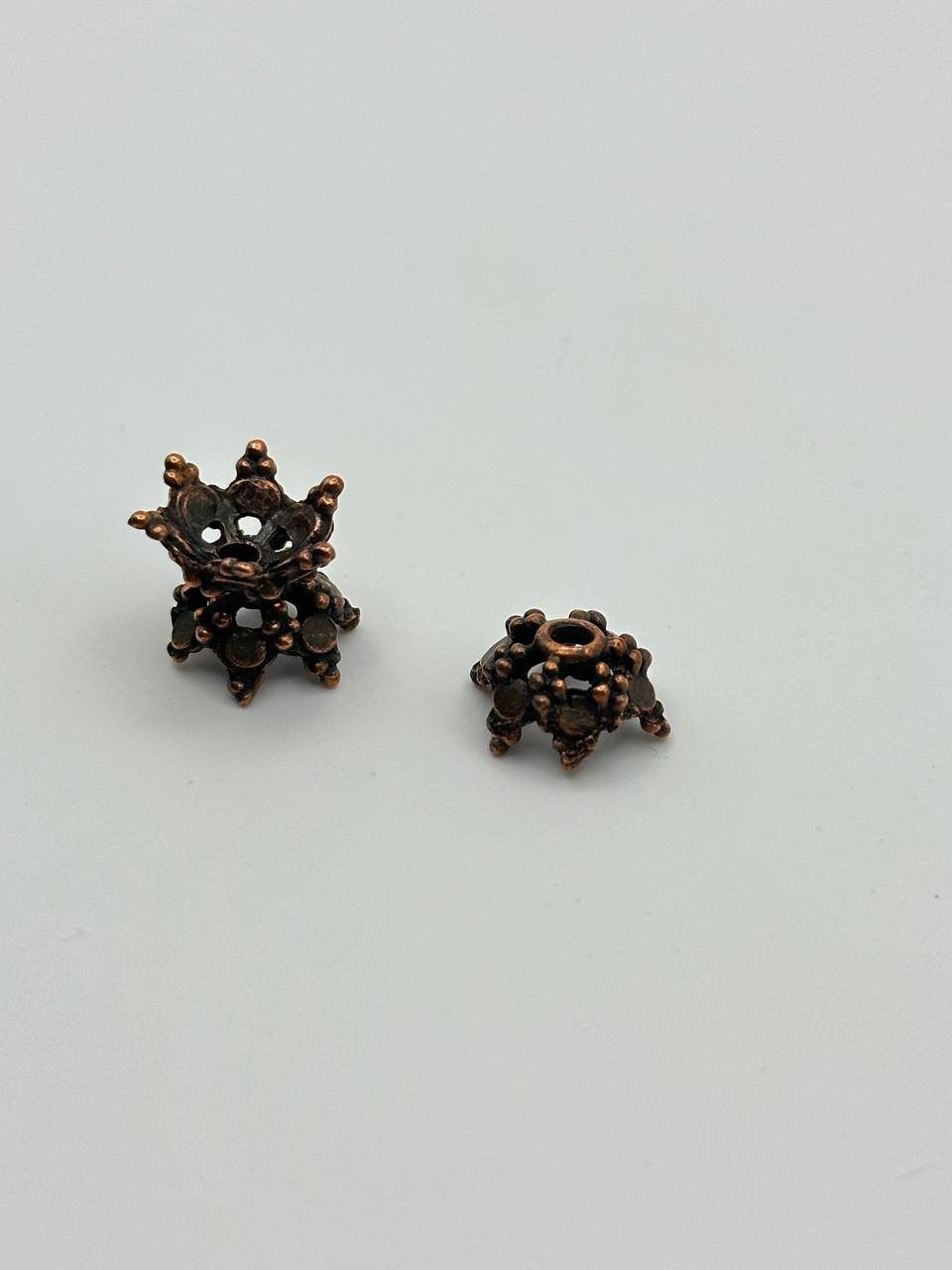 antique brass bead caps in bali style