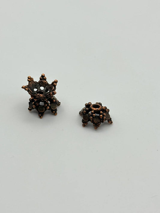 antique brass bead caps in bali style