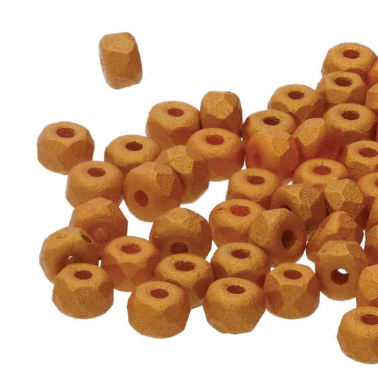 Czech 2 x 3 mm Pumpkin Faceted Glass Micro Spacers - 25 Beads